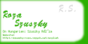 roza szuszky business card
